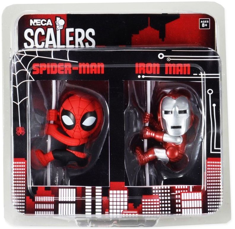 Neca  Scalers Mini Figures 2 Ironman Spiderman